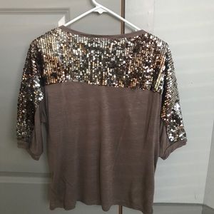Forever 21 Cocoa sequin Top NWT